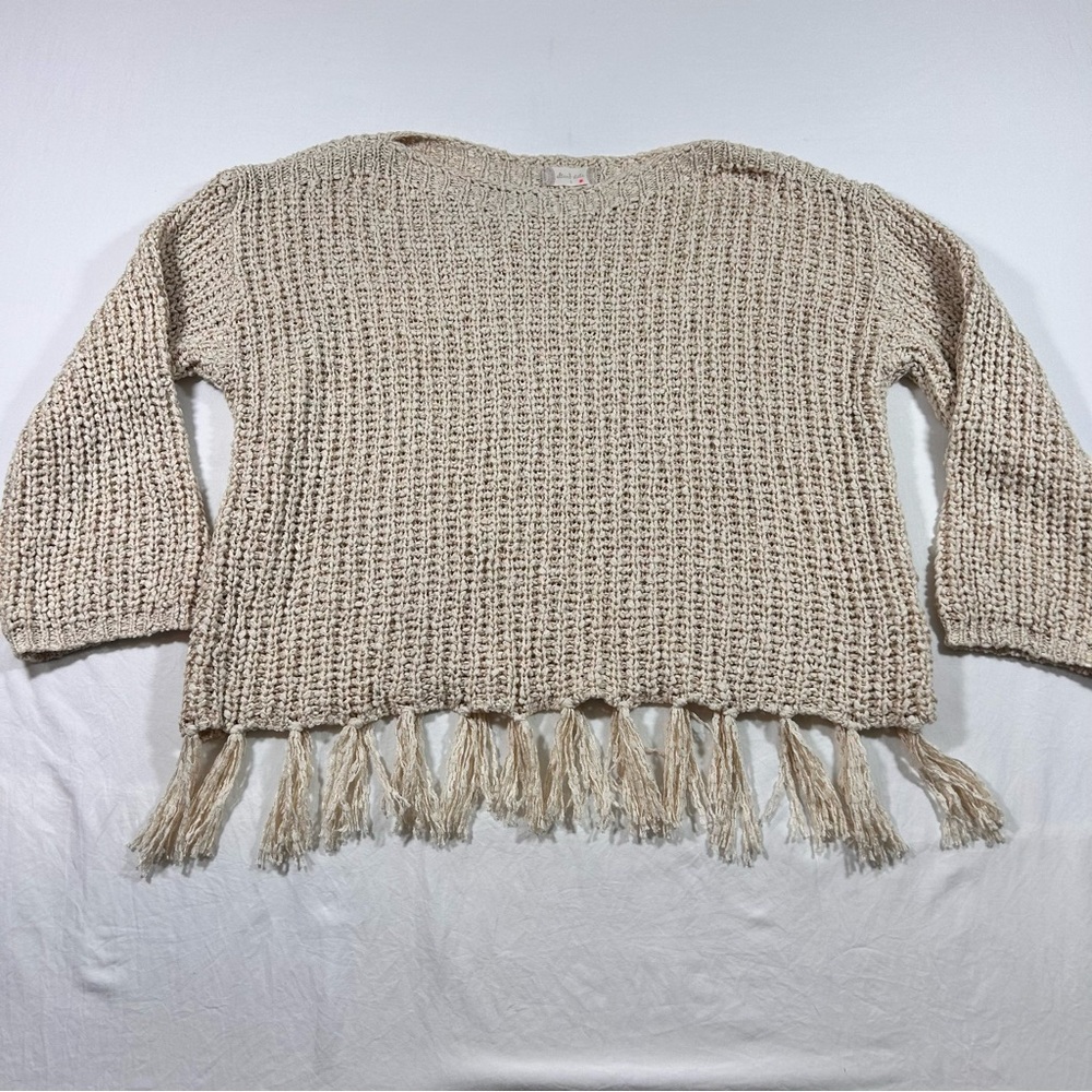Altar'd State Textured Fringe Sweater - Cream - Picture 3 of 8
